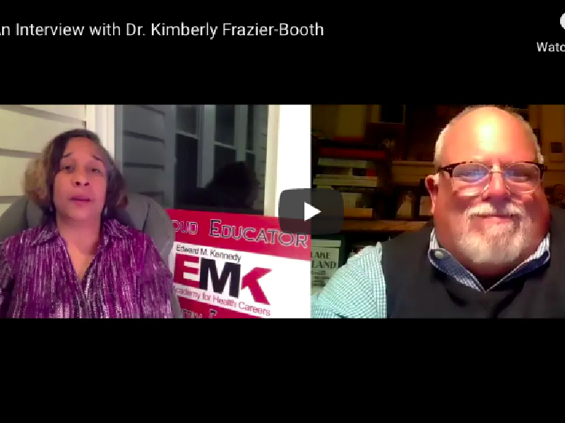Dr. Kimberly Frazier-Booth and John Schneider on Zoom in youtube video thumbnail