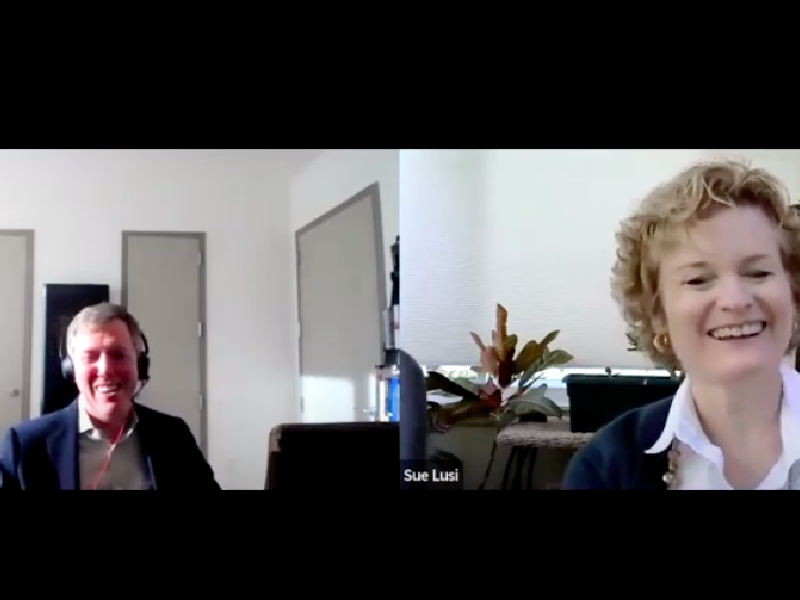 Trevor Packer and Sue Lusi on Zoom in video thumbnail.