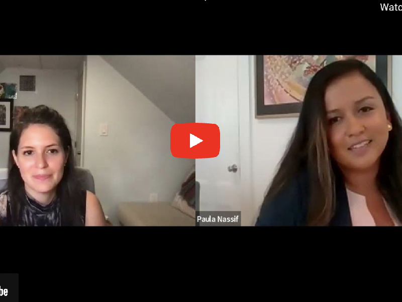 Lorena Lopera and Paula Nassif on Zoom in Youtube video thumbnail