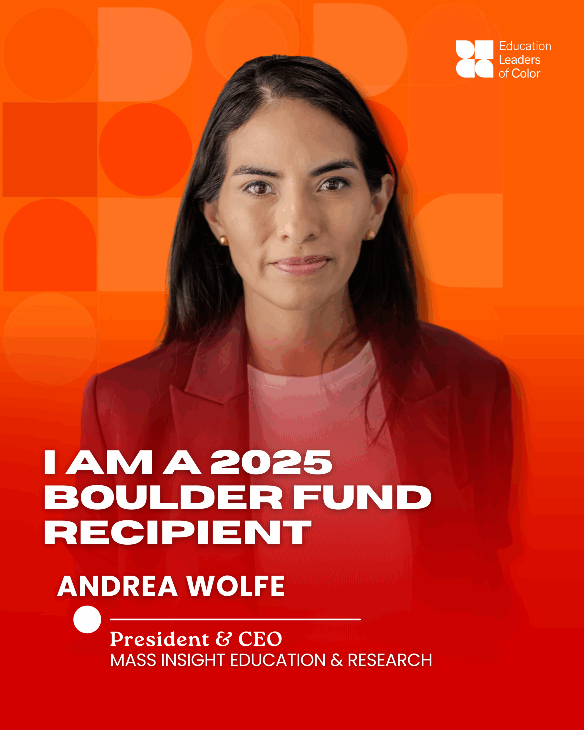 Andrea Wolfe has been named a 2025 Boulder Fund Recipient.